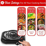 Wholesale-Brentwood TS323BK Single Electric Burner 1100W - Black-Electric Burner-Electro Vision Inc