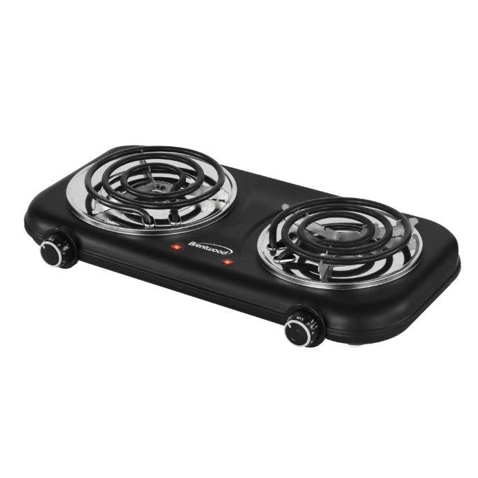 Wholesale-Brentwood TS363BK Electric Double Burner - Black-Electric Burner-Electro Vision Inc