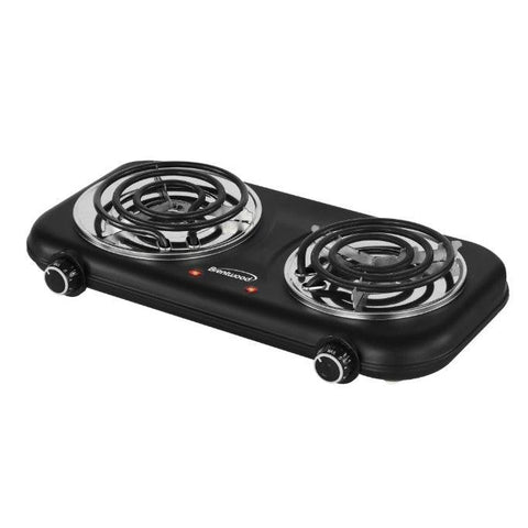 Wholesale-Brentwood TS363BK Electric Double Burner - Black-Electric Burner-Electro Vision Inc