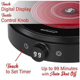 Wholesale-Brentwood TS383DBK Infrared Single Burner-Burner-Electro Vision Inc