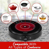 Wholesale-Brentwood TS383DBK Infrared Single Burner-Burner-Electro Vision Inc