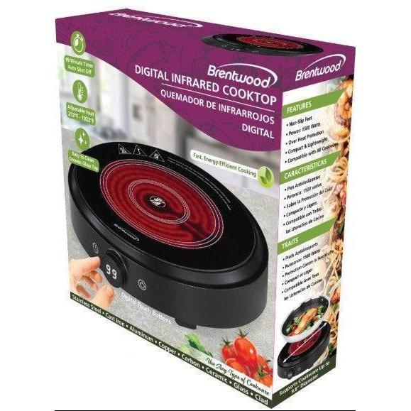 Wholesale-Brentwood TS383DBK Infrared Single Burner-Burner-Electro Vision Inc