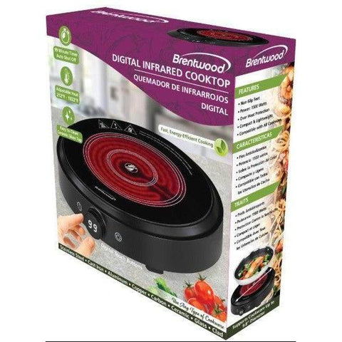 Wholesale-Brentwood TS383DBK Infrared Single Burner-Burner-Electro Vision Inc