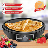 Wholesale-Brentwood TS602BK Crepe & Griddle Maker 12"-Toasters-Electro Vision Inc