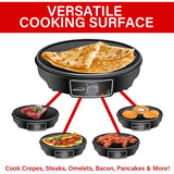 Wholesale-Brentwood TS602BK Crepe & Griddle Maker 12"-Toasters-Electro Vision Inc