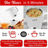 Wholesale-Brentwood kT1504W Travel Kettle & Hot Pot 27 OZ - Stainless Steel-Travel Kettle-Electro Vision Inc