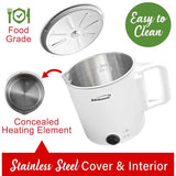 Wholesale-Brentwood kT1504W Travel Kettle & Hot Pot 27 OZ - Stainless Steel-Travel Kettle-Electro Vision Inc