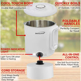 Wholesale-Brentwood kT1504W Travel Kettle & Hot Pot 27 OZ - Stainless Steel-Travel Kettle-Electro Vision Inc