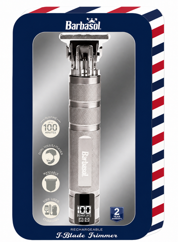 Barbasol CBK16003-TIN Rechargeable T-Blade Trimmer with LCD Display - Silver