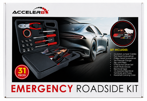 Accelr8 E681 Emergency Roadside Toolkit (31 Pc) - Black