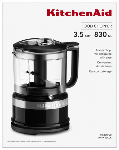 KitchenAid KFC3516OB Food Chopper 3.5 Cup 110V - Onyx Black