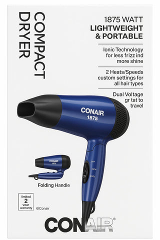 Wholesale-Conair 157XN 1875W Folding Hair Dryer-Hair Dryer-Electro Vision Inc