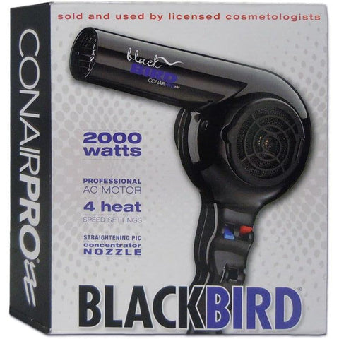 Wholesale-Conair BB075W Pro Blackbird Hair Dryer 2000 Watt-Hair Dryer-Electro Vision Inc