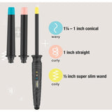 Wholesale-Conair NPTCCC01 The Curl Collective 3-in-1 Ceramic Curling Wand w/ 3 Interchangeable Barrels-Curling Iron-Electro Vision Inc