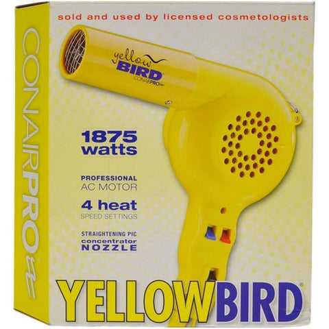 Wholesale-Conair YB075W - Pro Yellow Bird Hair Dryer-Hair Dryer-Electro Vision Inc