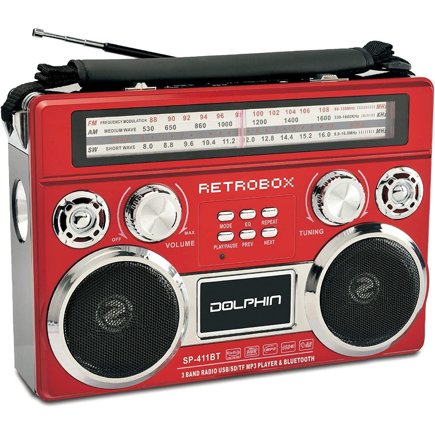 Wholesale-DOLPHIN SP411BTRD RADIO W BLUETOOTH RED-Radio-Electro Vision Inc