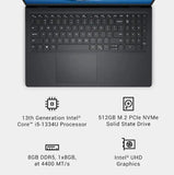 Wholesale-Dell LDC152505434BLKPUS Touchscreen Laptop, 2K Intel Core i5-1334U, 8GB, 512G, 15.6" - Carbon Black-Laptop-Electro Vision Inc