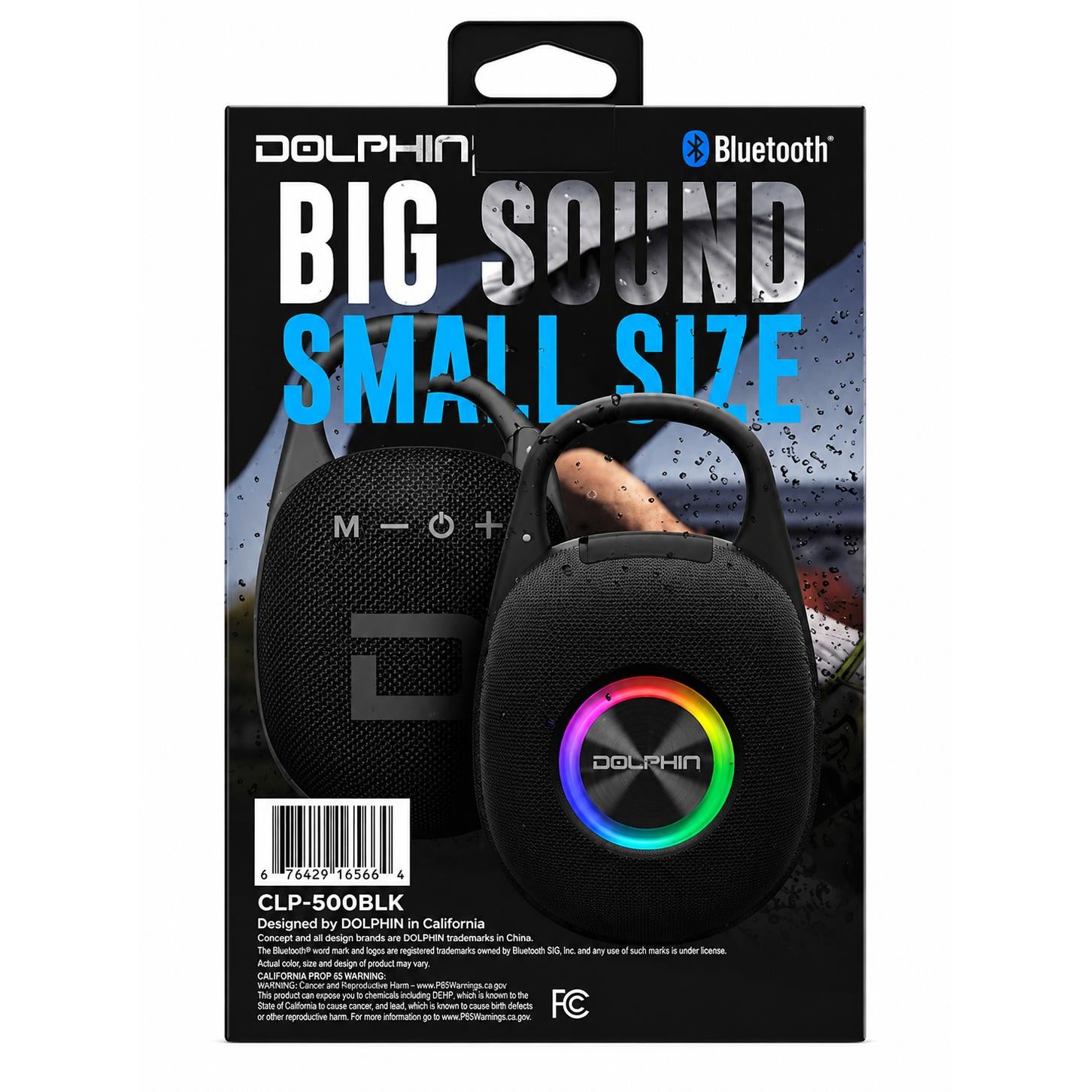 Wholesale-Dolphin CLP500 Clip On Bluetooth Speaker - Black-Bluetooth Speaker-Electro Vision Inc