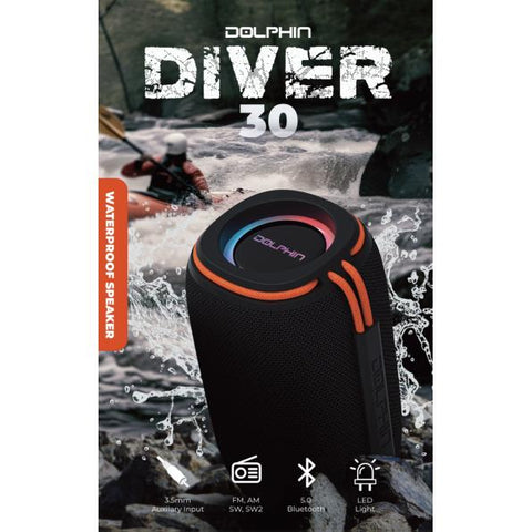 Wholesale-Dolphin DR30 Waterproof Portable Speaker – Bluetooth, Compact, LED Lights-Speaker-Electro Vision Inc