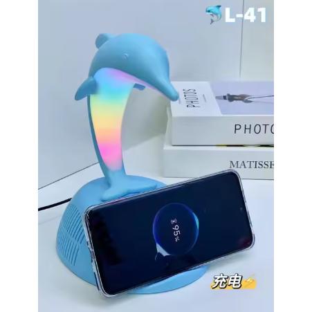 Wholesale-Dolphin L41 Speaker with Wireless Charging Bluetooth - Night Light-Electro Vision Inc