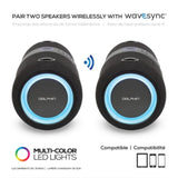 Wholesale-Dolphin LX-60 Black Bluetooth Speaker Boombox - Waterproof, Dual 3" Woofers-Electro Vision Inc