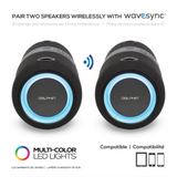 Wholesale-Dolphin LX-60 Black Bluetooth Speaker Boombox - Waterproof, Dual 3" Woofers-Electro Vision Inc