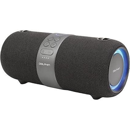 Wholesale-Dolphin LX-60 Black Bluetooth Speaker Boombox - Waterproof, Dual 3" Woofers-Electro Vision Inc