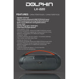 Wholesale-Dolphin LX220 Dual 3" Portable Waterproof Boombox w/ Bluetooth, LED Lights & Rugged Design-Boombox-Electro Vision Inc