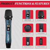 Wholesale-Dolphin MCX11 Professional Wireless USB-C Rechargeable Microphone - Blue-Wireless Microphone-Electro Vision Inc