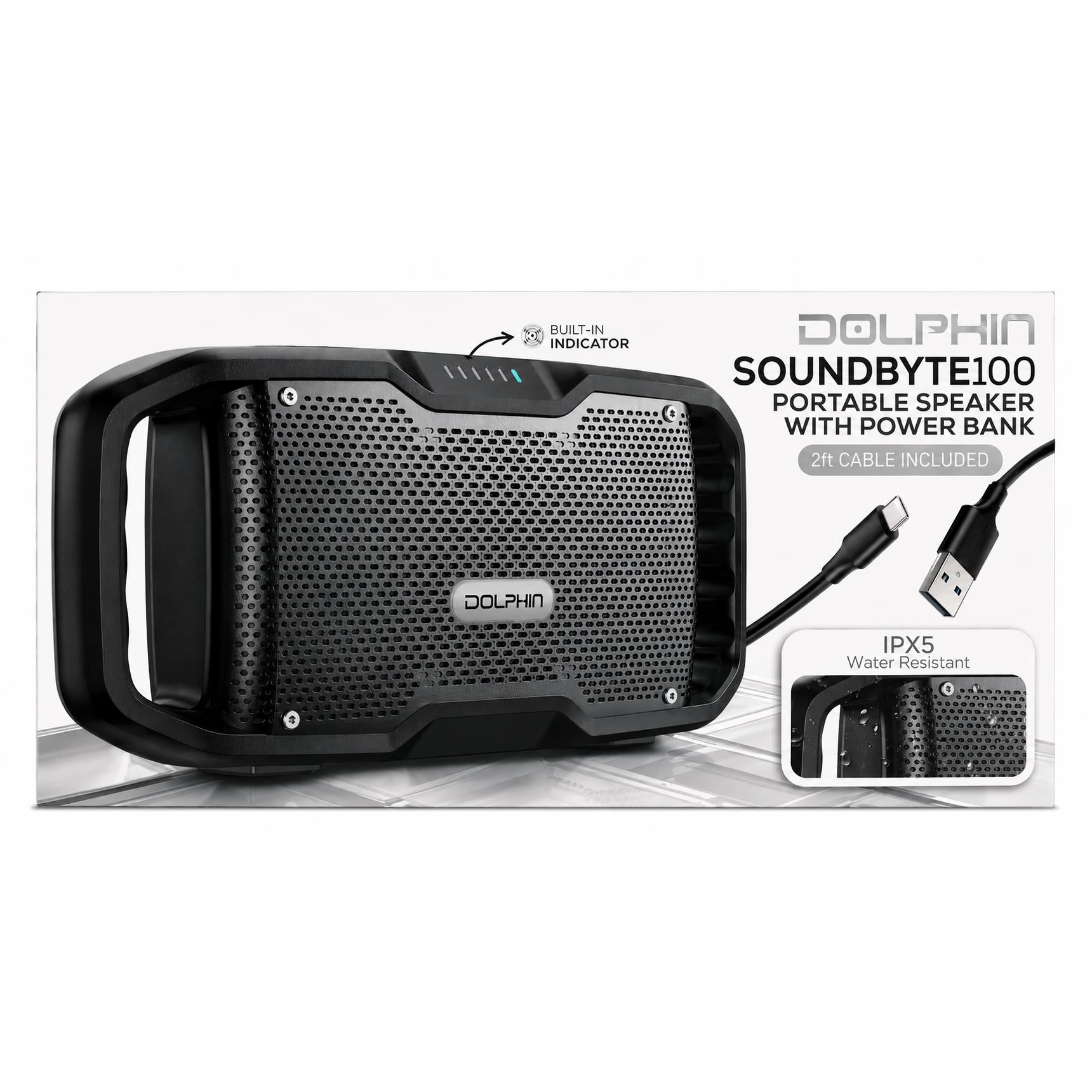 Wholesale-Dolphin S100 Portable Speaker with Power Bank-Portable Speaker-Electro Vision Inc