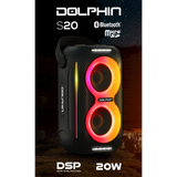 Wholesale-Dolphin S20-BK Portable IPX5 Bluetooth Speaker - Black IPX5 Waterproof, Compact Design-Speaker-Electro Vision Inc