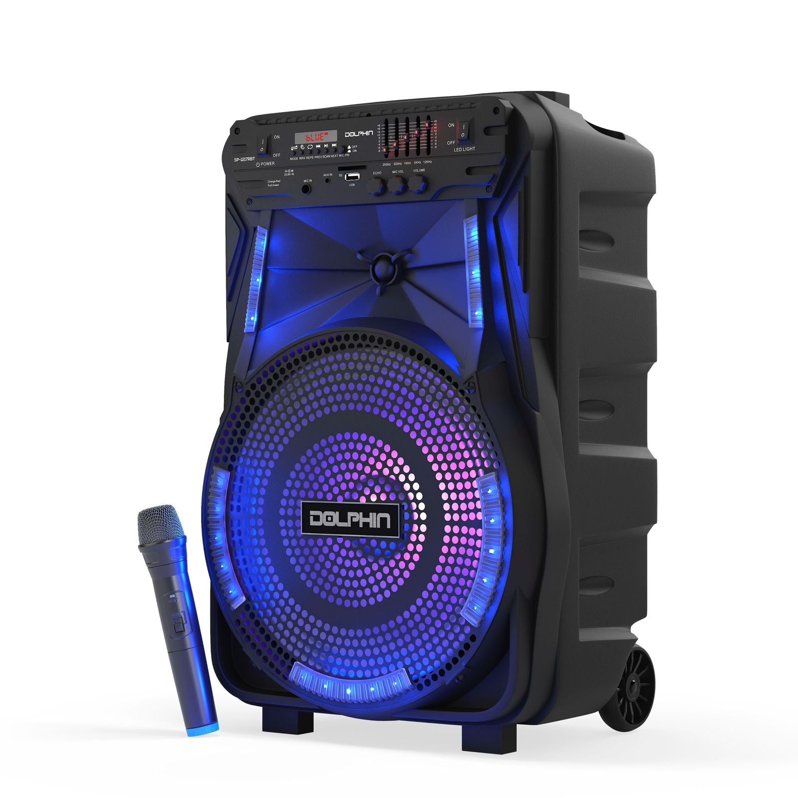 Wholesale-Dolphin SP1217RBT - 12" Rechargeable Party Speaker-Speaker-Electro Vision Inc