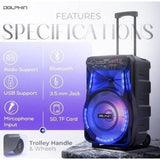 Wholesale-Dolphin SP1217RBT Rechargeable Party Speaker 12"-Speaker-Electro Vision Inc