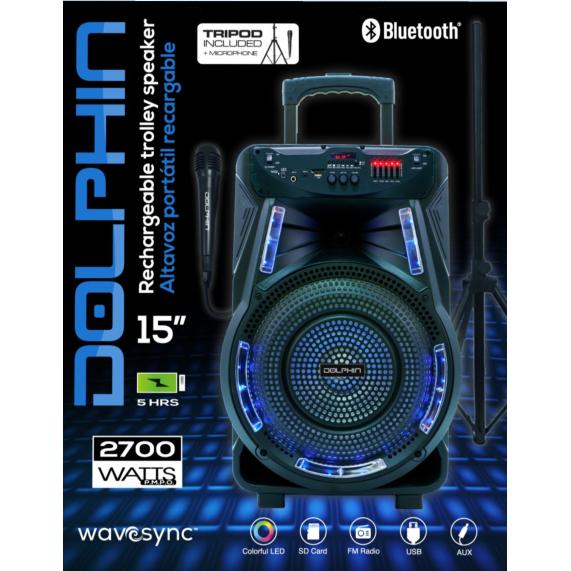 Wholesale-Dolphin SP17RBT Rechargeable Speaker - 15"-Speaker-Electro Vision Inc
