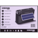 Wholesale-Dolphin SP420BTBK Retrobox Solar Rechargeable Speaker W/Bluetooth, AM/FM - Black-Solar Speaker-Electro Vision Inc