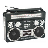 Wholesale-Dolphin SP420BTBK Retrobox Solar Rechargeable Speaker W/Bluetooth, AM/FM - Black-Solar Speaker-Electro Vision Inc