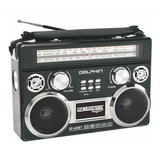 Wholesale-Dolphin SP420BTBK Retrobox Solar Rechargeable Speaker W/Bluetooth, AM/FM - Black-Solar Speaker-Electro Vision Inc