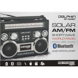 Wholesale-Dolphin SP420BTBK Retrobox Solar Rechargeable Speaker W/Bluetooth, AM/FM - Black-Solar Speaker-Electro Vision Inc