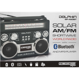 Wholesale-Dolphin SP420BTBK Retrobox Solar Rechargeable Speaker W/Bluetooth, AM/FM - Black-Solar Speaker-Electro Vision Inc