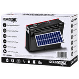 Wholesale-Dolphin SP420BTRD Retrobox Solar Rechargeable Speaker, Bluetooth, AM/FM - Red-Bluetooth Speaker System-Electro Vision Inc