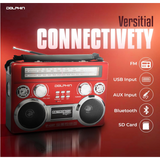 Wholesale-Dolphin SP420BTRD Retrobox Solar Rechargeable Speaker Red-Bluetooth Speaker System-Electro Vision Inc