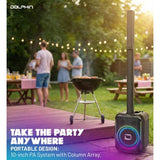 Wholesale-Dolphin SPA10R Dual Rechargeable Party Speaker W/ Sound Activated Lights 10"-Speakers-Electro Vision Inc