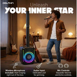 Wholesale-Dolphin SPA10R Dual Rechargeable Party Speaker W/ Sound Activated Lights 10"-Speakers-Electro Vision Inc