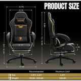 Wholesale-Dowinx LS-66D87B-02 Gaming Chair Big and Tall for E-Sport Gamers, Ergonomic Game Chair with Footrest & Headrest for Gaming Rooms-Gaming Chair-Electro Vision Inc