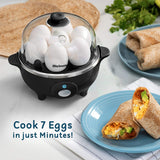 Wholesale-Elite Gourmet EGC007B Easy Electric 7 Egg Capacity Cooker, Black-Egg Cooker-Electro Vision Inc