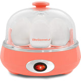 Wholesale-Elite Gourmet EGC007C Easy Electric 7 Egg Capacity Cooker, Coral-Egg Cooker-Electro Vision Inc