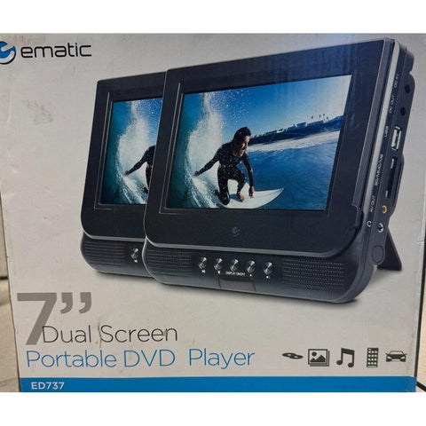 Wholesale-Ematic ED737 - 7" DVD Portable Player Dual Screen-Electro Vision Inc