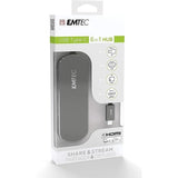 Wholesale-Emtec ECHUBT650C 6-in-1 Type-C Multimedia Hub-Electro Vision Inc