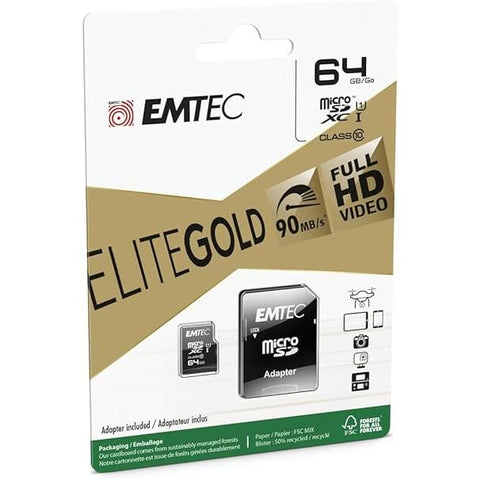 Wholesale-Emtec SD64 Micro SD Class 10 - 64GB-Memory Card-Electro Vision Inc
