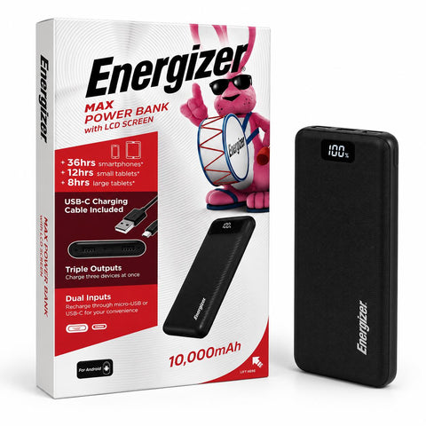 Wholesale-Energizer EU10011PQ Power Bank USB-C/ PD3.0/ SCP/VOOC Fast Charge 10K mAh-Power Bank-Electro Vision Inc